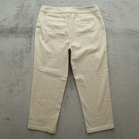 Chico's Pants Women's Size 8 Beige Mid-Rise Flat Front Cropped 23" Inseam - Picture 9 of 14